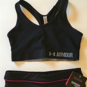 NWT Black Danskin Capri with Armour Sports Bra